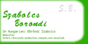szabolcs borondi business card