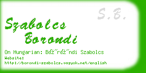 szabolcs borondi business card